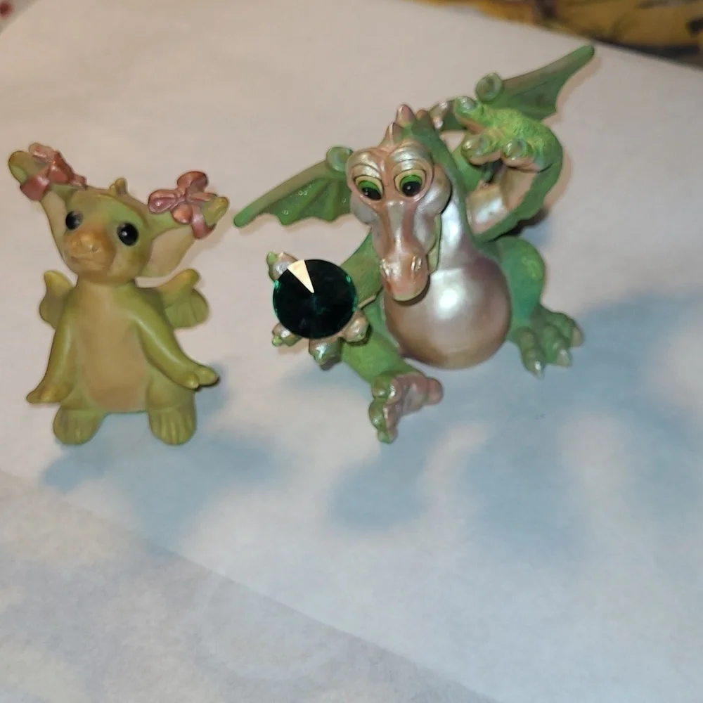 Mood Dragon Lucky and 1995 Flambro Drangon Bundle